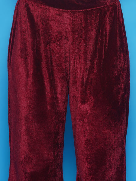 Maroon Embroidered Velvet 3 pcs Cape set-WRKS145