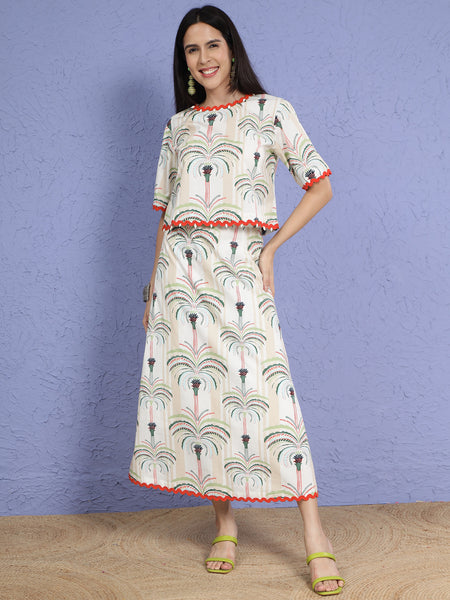 Palm Breeze Poplin Skirt and Top-wrks267