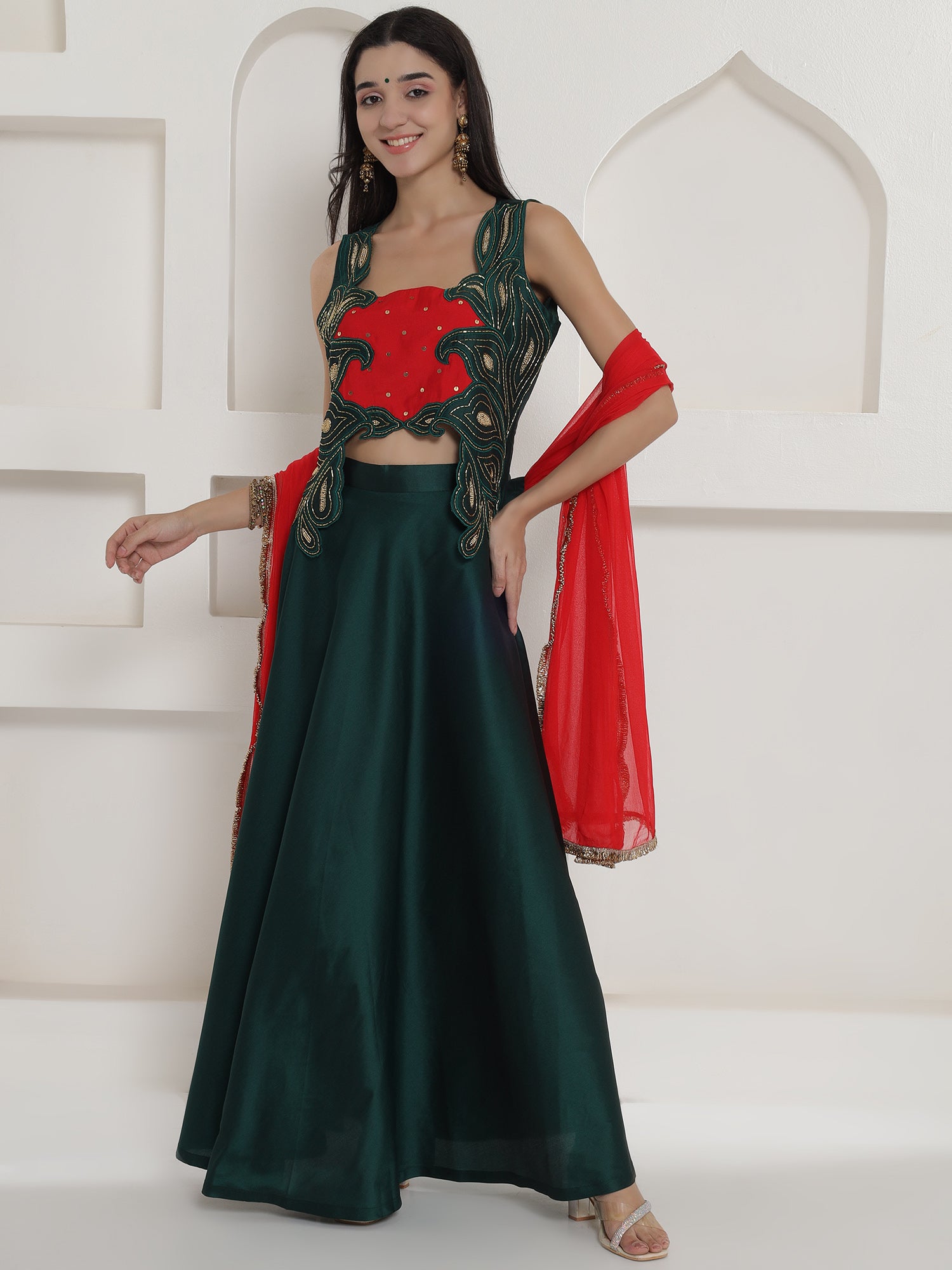 Raagvi Hand-Embellished Silk Lehenga Set