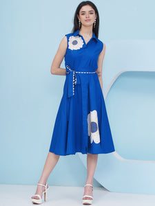 Royal Blue Cotton Dress-WRKS480