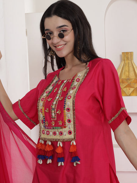 Rangriti Mirror Muslin Sharara Suit Set-WRS013
