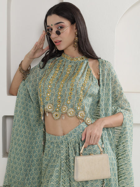 Vaidehi Kaudi-Kanchan Cape Set-WRKS251