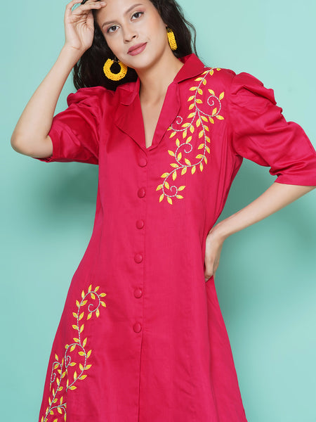 Pink Cotton Silk Coord Set-WRKS110