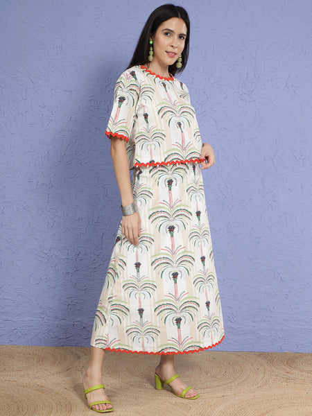 Palm Breeze Poplin Skirt and Top-wrks267