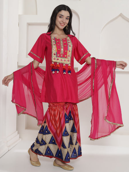 Rangriti Mirror Muslin Sharara Suit Set-WRS013