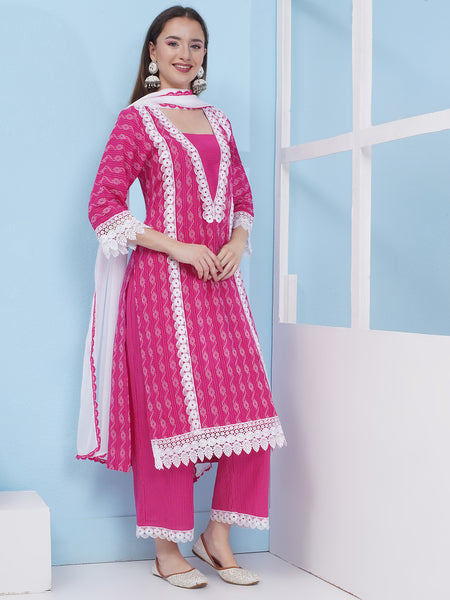 PinkCotton Kantha Suit with Dupatta-WRS005