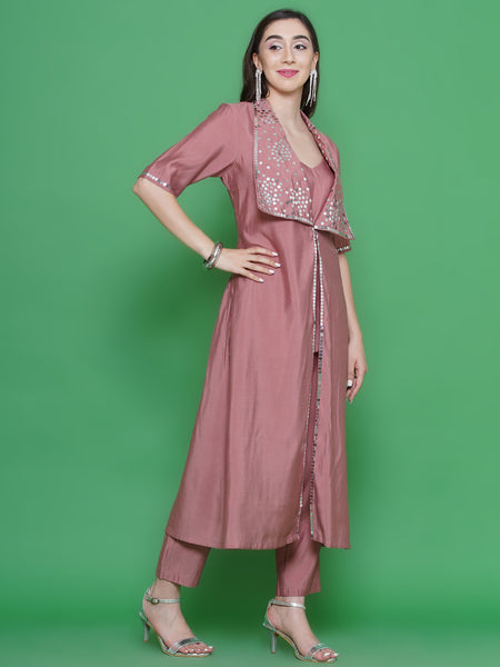 Rose Gold Set with Hand Embellished Jacket-WRKS128R