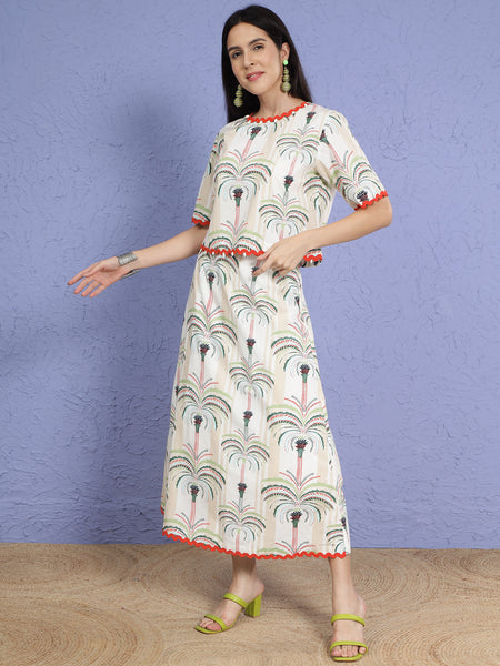 Palm Breeze Poplin Skirt and Top-wrks267