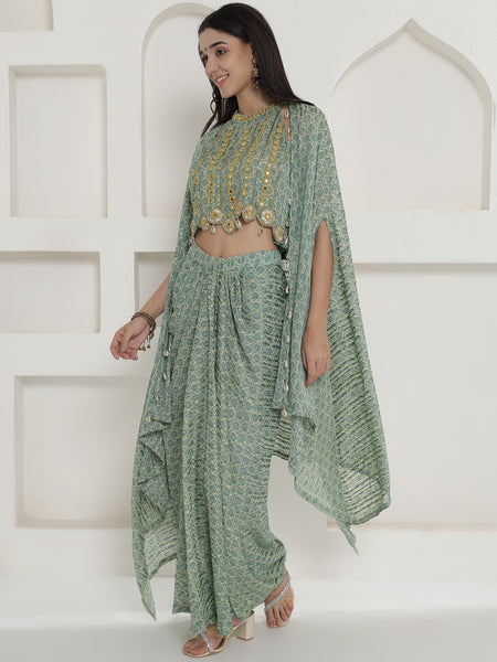 Vaidehi Kaudi-Kanchan Cape Set-WRKS251