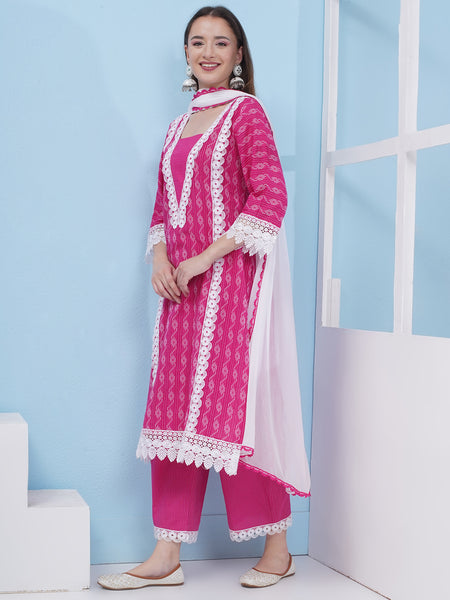 PinkCotton Kantha Suit with Dupatta-WRS005