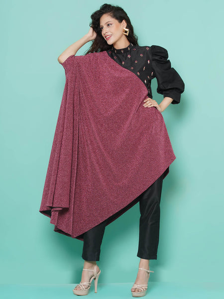 Pink And Black Kaftan Set-WRK112