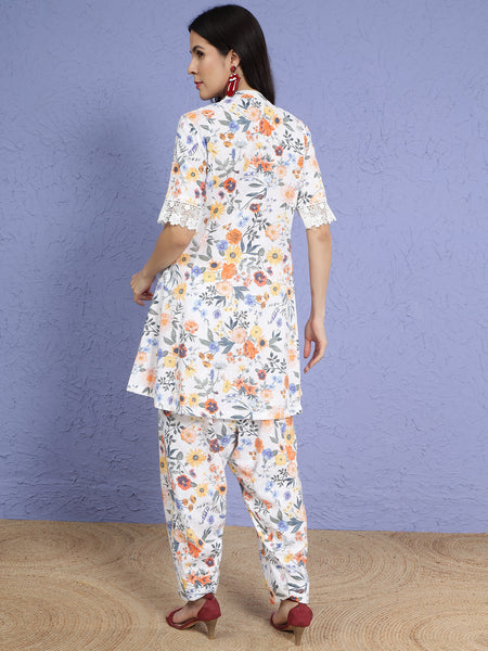 Floral Pure Cotton Farshi Salwar Co-ord Set-WRKS269