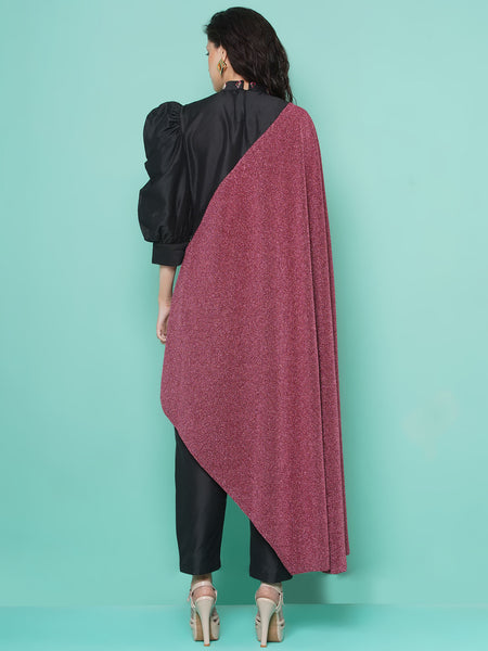 Pink And Black Kaftan Set-WRK112