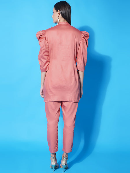 Copper Cotton Silk Hand Embellished Coord Set-WRKS123
