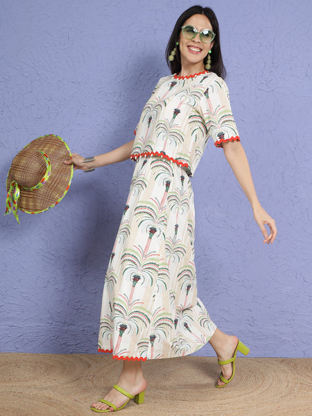 Palm Breeze Poplin Skirt and Top-wrks267