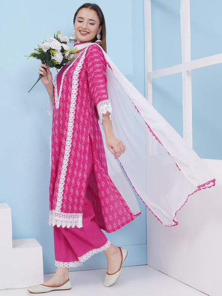 PinkCotton Kantha Suit with Dupatta-WRS005