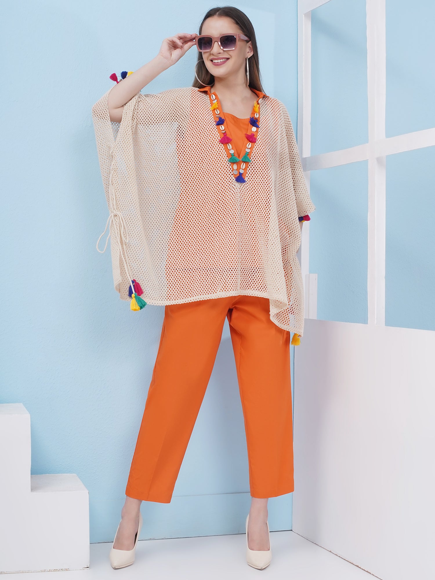 Schifflie Kaftaan with inner and Pants-WRKS174