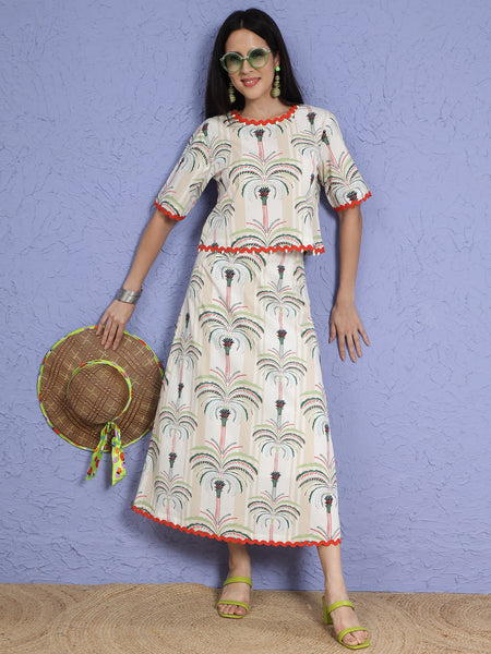 Palm Breeze Poplin Skirt and Top-wrks267