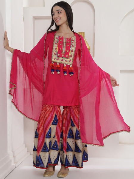 Rangriti Mirror Muslin Sharara Suit Set-WRS013