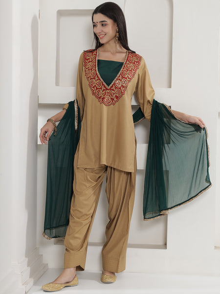 Sunehri Ada Farshi Salwaar Suit Set-WRS-12