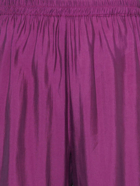 Purple Art Silk Afghani Set-WRKS115