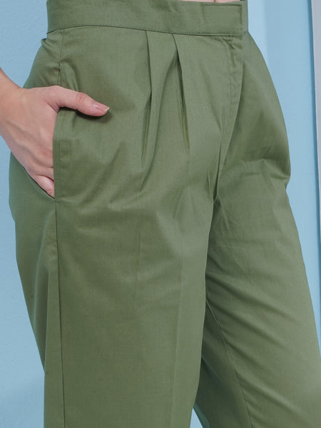 Olive Green Shirt with Pants-WRKS173
