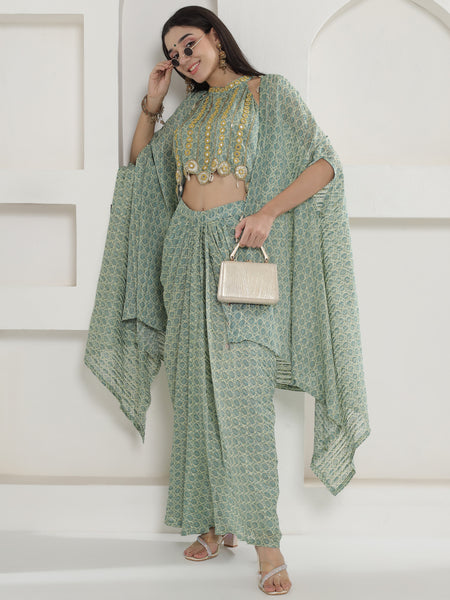 Vaidehi Kaudi-Kanchan Cape Set-WRKS251