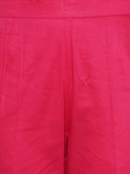 Pink and Yellow Cotton Silk Blazer Set-WRKS114