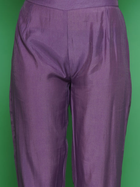 Mauve Muslin set with hand embellished Jacket-WRKS128M