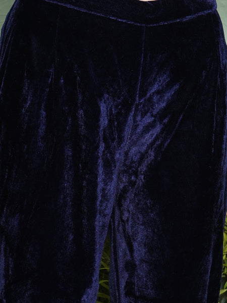 Navy Blue Hand Embellished Kaftaan Style Kurta with Pant-WRKS136