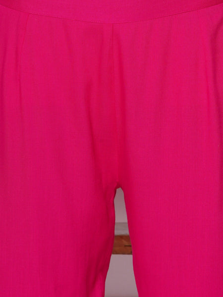 Pink Rayon Slub Embroidered Jacket with shirt and Pant-WRKS161