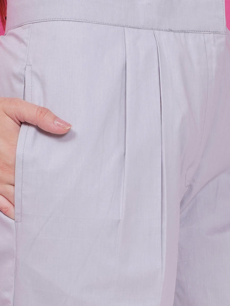 Grey Embroidered Shirt with Pants-WRKS170