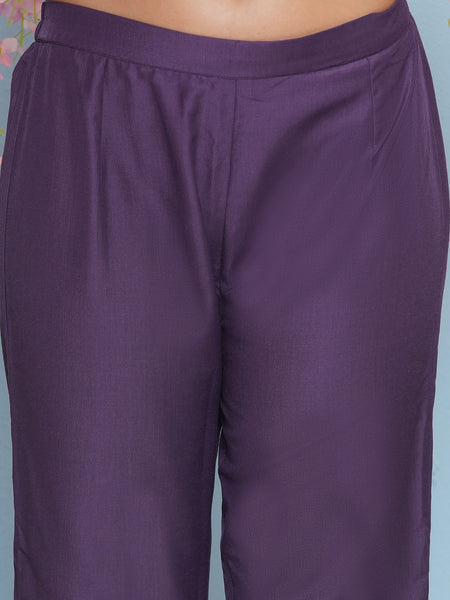Mauve Drape Kurta with pants-WRKS199