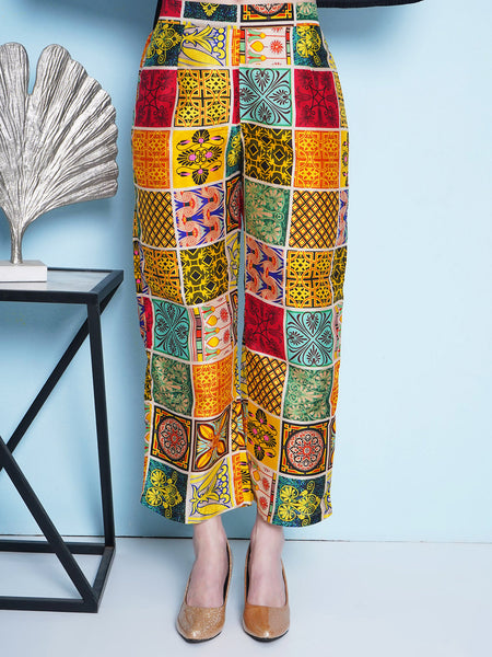 Black Kaftaan With Mirror work bely and printed Plazzo-WRKS154