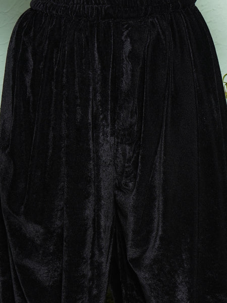 Black Velvet Hand Embellished Jacket with Inner and Dhoti Salwaar-WRKS138