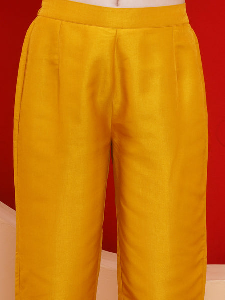 Yellow Kafttan Set with Potli-WRKS187