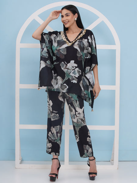 Printed Rayon Kaftaan Set-WRKS176