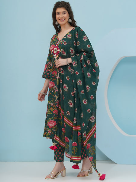 Green Cotton Suit Set-WRS008