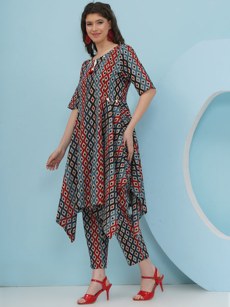 Ikkat Cotton Printed Coord Set-WRKS236