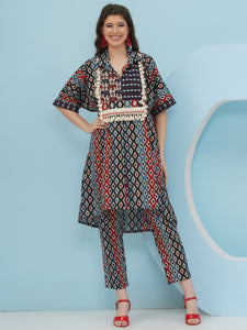 Ikkat printed loose fit coord set-WRKS237