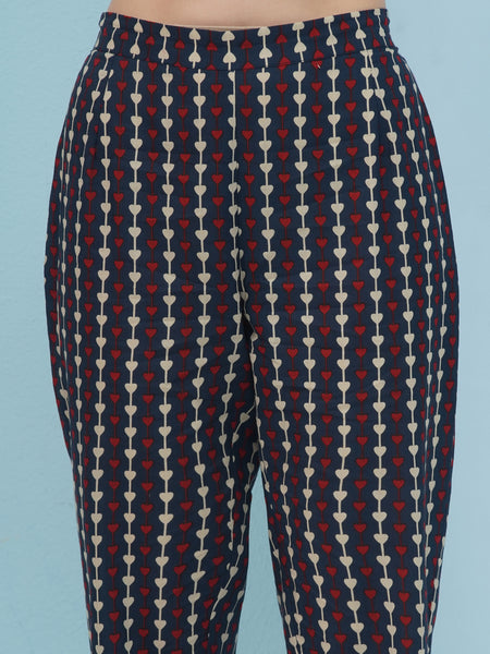 Blue Printed Cotton Coord Set-WRKS239
