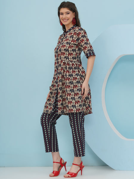 Elephant Print Coord Set-WRKS238