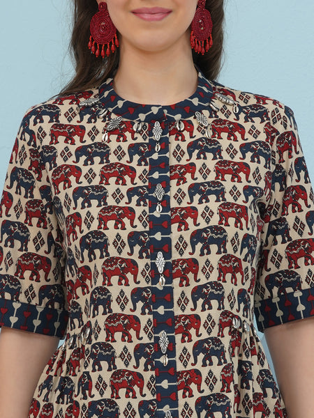 Elephant Print Coord Set-WRKS238