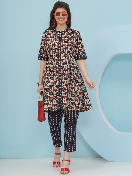 Elephant Print Coord Set-WRKS238