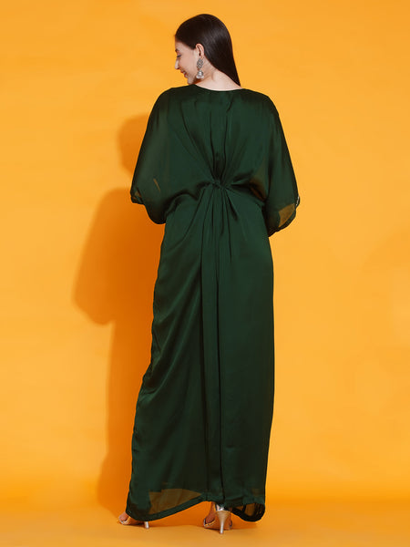Green Georgette Hand Embellished Gown