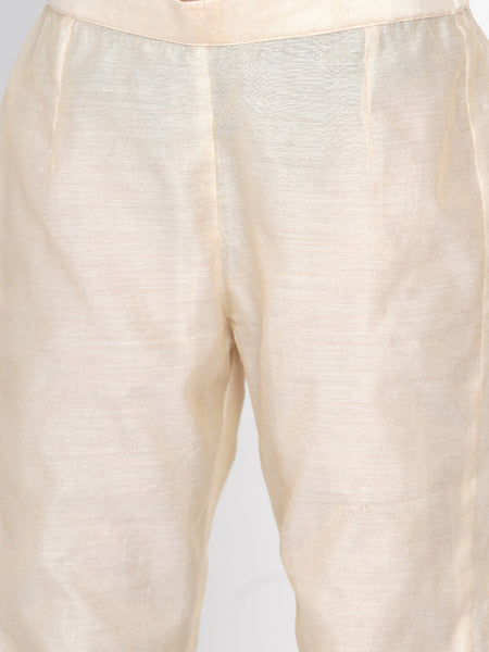 Cream Chanderi Embroidered Kurta with Pant- WRKS057