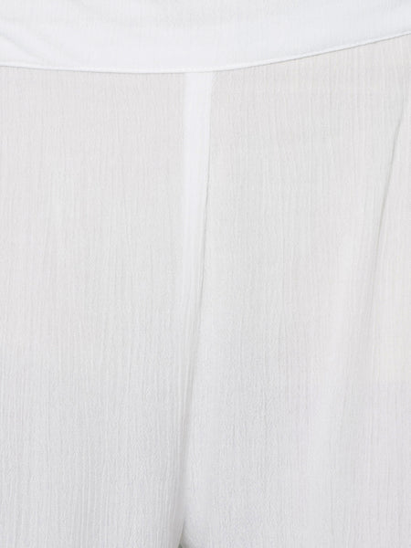White Crinkled Rayon Crepe Kurta With Inner and Pants-WRKS106