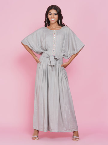 Grey Reyon Kaftan Style Gown-WRK433