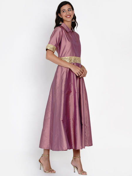 Lavender Polyester Gown-WRK430