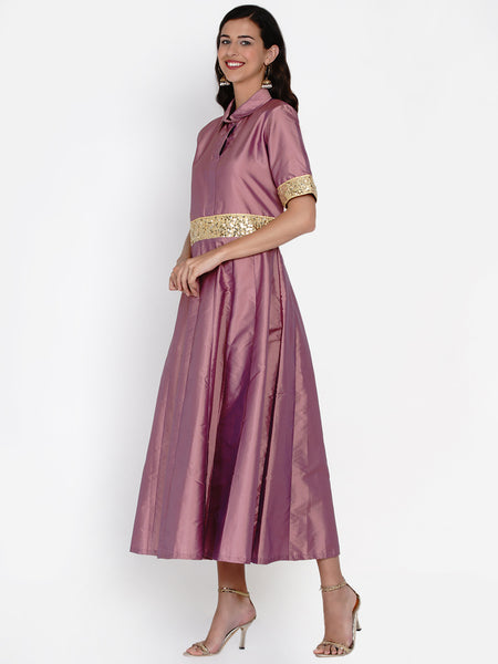 Lavender Polyester Gown-WRK430